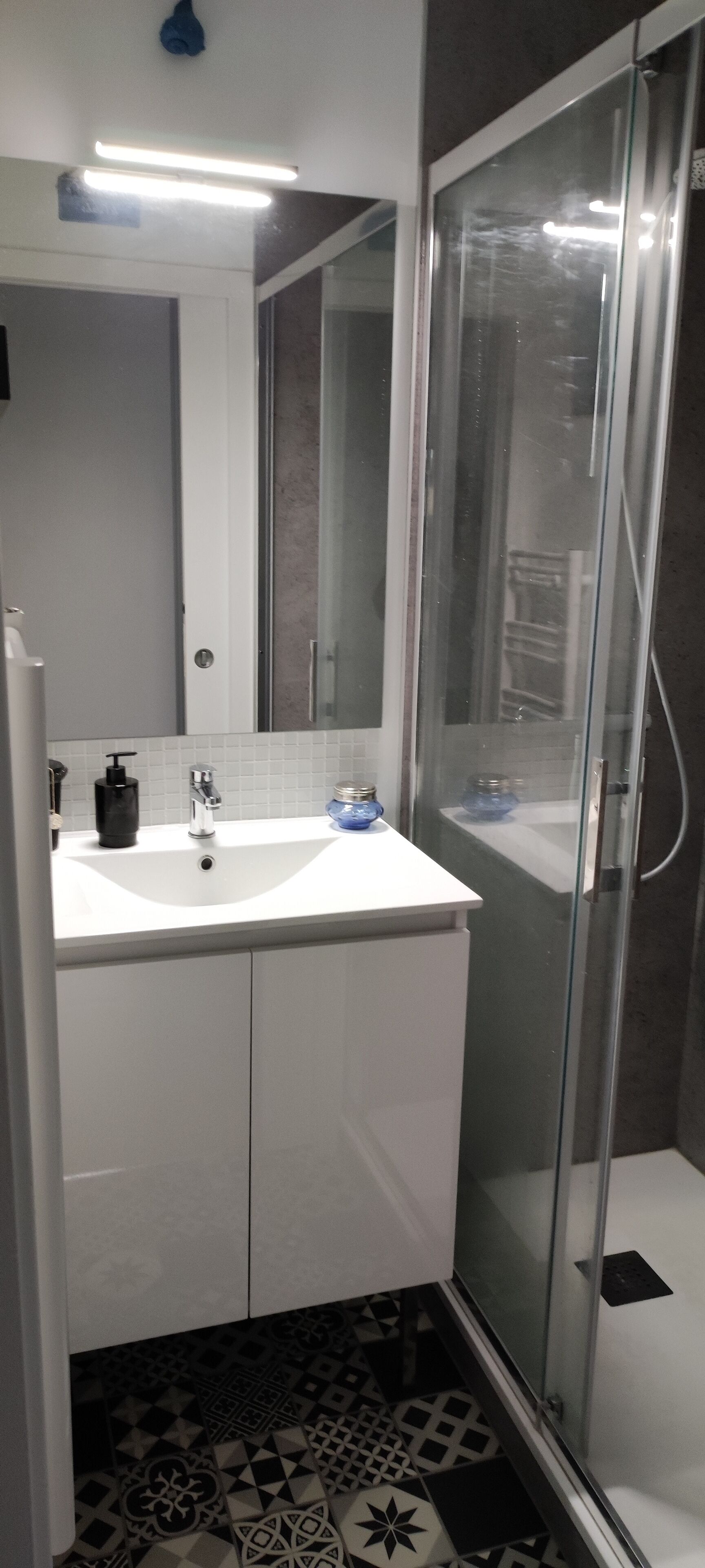 Shower, hair dryer