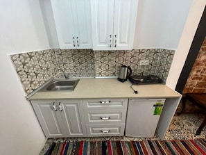 Luxury Apartment, Balcony, City View | Private kitchen | Mini-fridge, stovetop, cookware/dishes/utensils