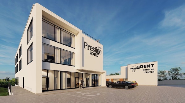 Vista frontal de la propiedad