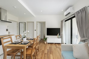 Superior Apartment, 2 Bedrooms, Non Smoking, Balcony | Living area | LCD TV - The Title Halo NaiYang by My Home Phuket (Thep Krasattri)