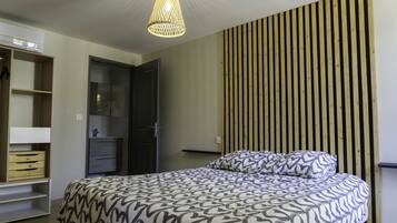 5 chambres, fer et planche Ă repasser, Wi-Fi, draps fournis