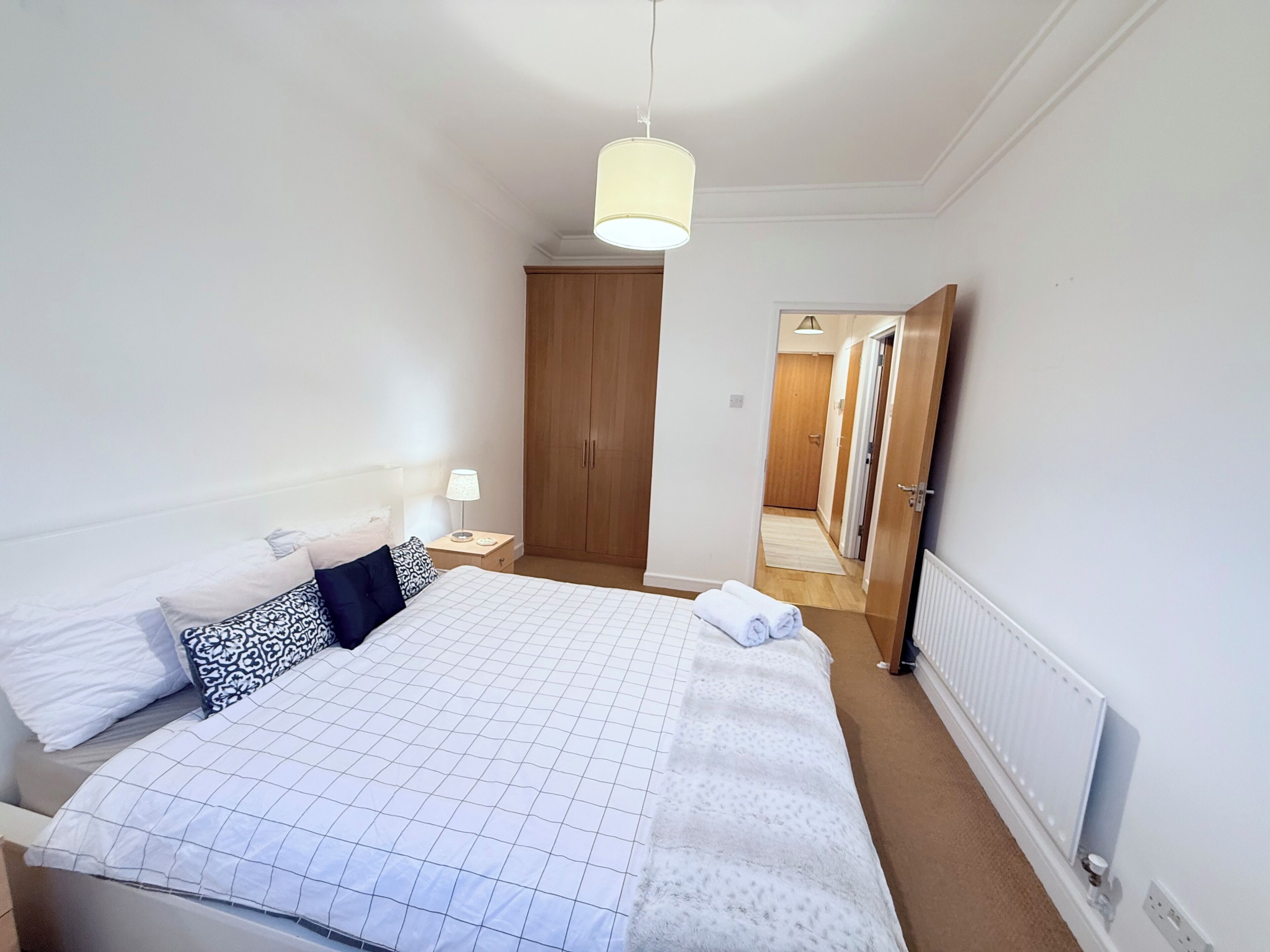 1 bedroom, desk, iron/ironing board, travel cot
