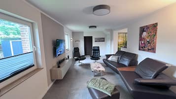 TV connectée, cheminée, chaßne hi-fi