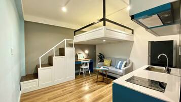 Memory-foam beds, individually furnished, desk, laptop workspace