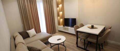 50-inch flat-screen TV with satellite channels