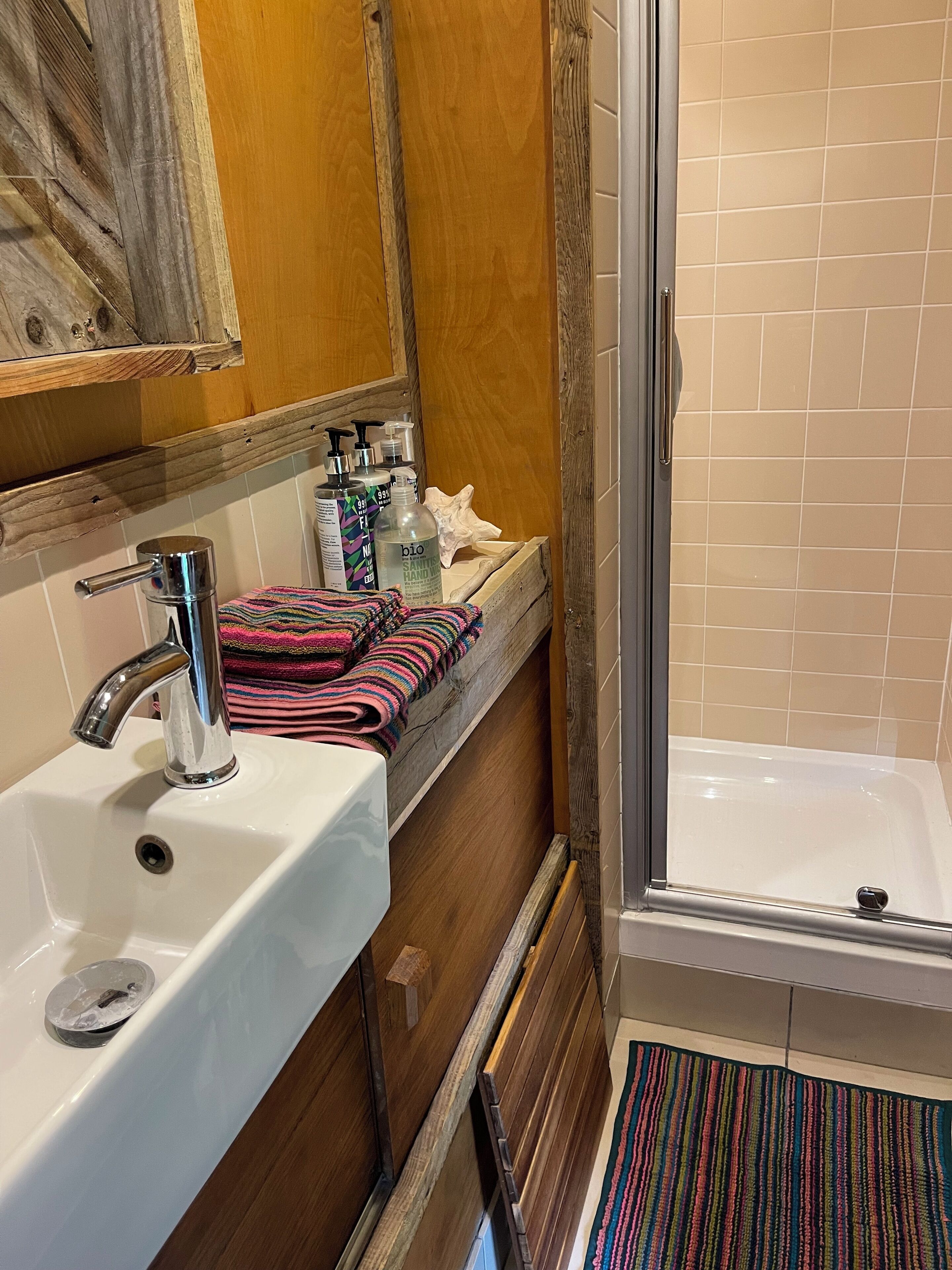 Eco-friendly toiletries, hair dryer, towels, soap