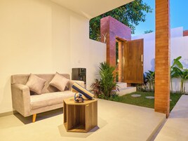 Deluxe Villa, 1 Bedroom, Private Pool | Living area | 32-inch Smart TV with digital channels, Netflix, streaming services