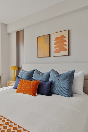 1 bedroom, desk, iron/ironing board, travel cot