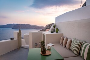 Traditional Villa, Ensuite, Sea View (Aris) | View from property - Kyrkos collection (Oia)