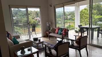 Fernseher, Bücher, Musikbibliothek, Stereoanlage