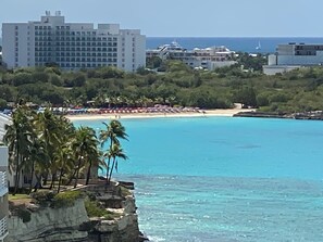 On the beach - 
Beachfront Penthouse Best View Best location.  Walk to best beaches and dining. (Cupecoy)