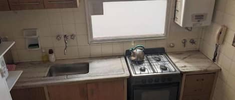 Fridge, microwave, stovetop, toaster