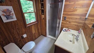 Shower, towels, soap, shampoo