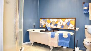 Dusche, Handtücher, Seife, Shampoo