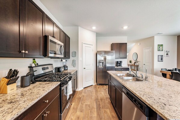 Microwave, oven, stovetop, dishwasher