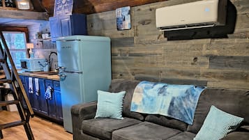 Smart TV, fireplace, DVD player, books