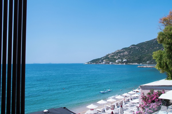 Junior-Suite, Balkon, Strandblick | Blick auf das Wasser