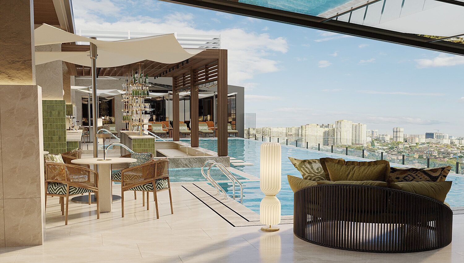 Indoor pool, seasonal outdoor pool