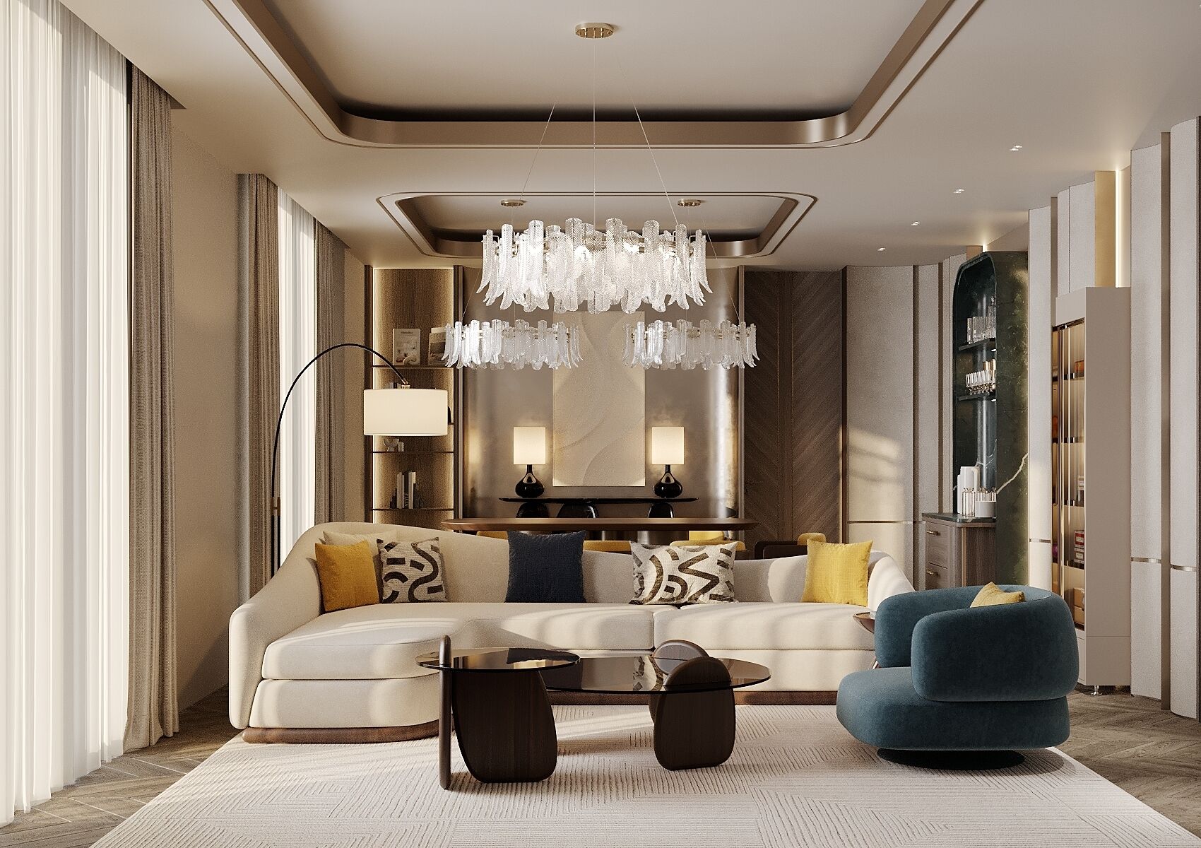 套房, 1 张特大床, 露台 (Ambassador) | 起居区