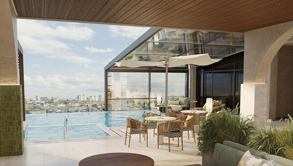 Indoor pool, seasonal outdoor pool