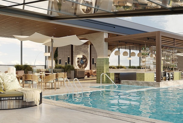 Indoor pool, seasonal outdoor pool