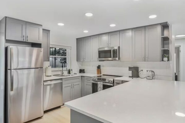 Microwave, oven, stovetop, dishwasher