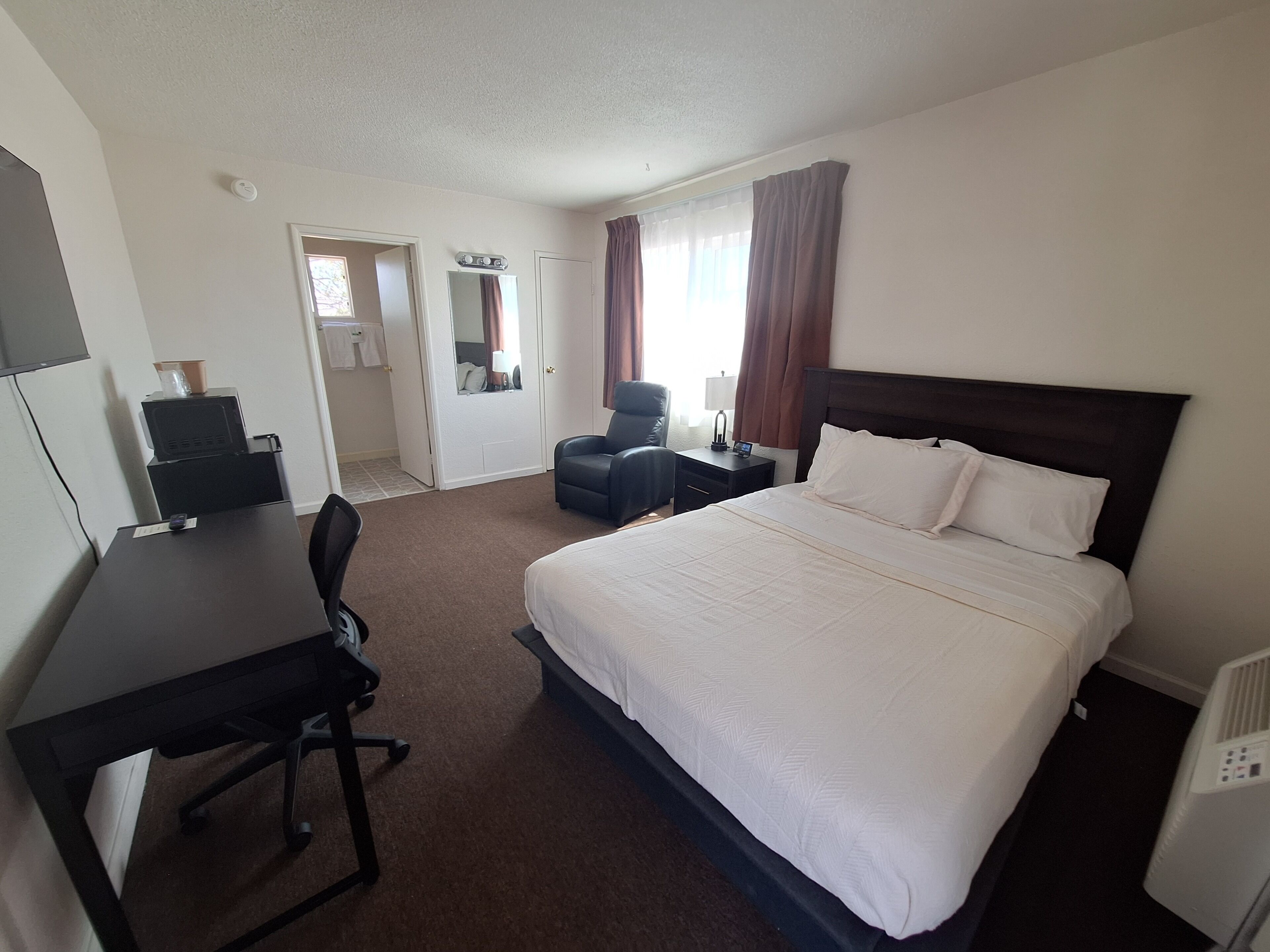 Deluxe Single Room, One Queen Bed, Non-Smoking | Desk, laptop workspace, blackout drapes, free WiFi