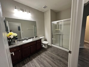 Shower, towels, soap, toilet paper - 2-bedroom apartment in pleasant Tampa with WiFi, AC (Tampa)