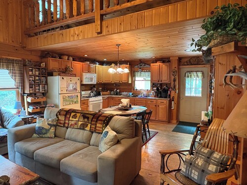 3-bedroom cabin in heart of Greenville, WiFi, Roku, & snowmobile from driveway!