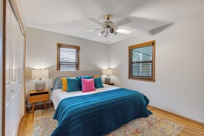 2 bedrooms, in-room safe, iron/ironing board, travel cot