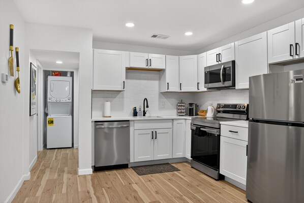 Microwave, oven, stovetop, dishwasher