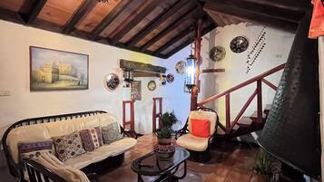 Family House, 2 Bedrooms, Patio, Mountain View | Living area | 32-inch Smart TV with digital channels, Netflix, streaming services