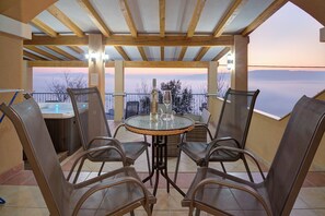 Outdoor dining - Sunset And Sea View Apartment, Senj, Croatia (Senj)