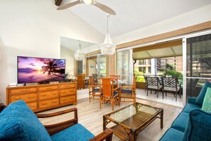 Condo (2 Bedrooms) | Living room | TV - Maui Kaanapali Villas Collection by KBM - 2 Units on same floor (b242/b247) (Kaanapali)