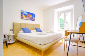 2 bedrooms, desk, iron/ironing board, travel crib