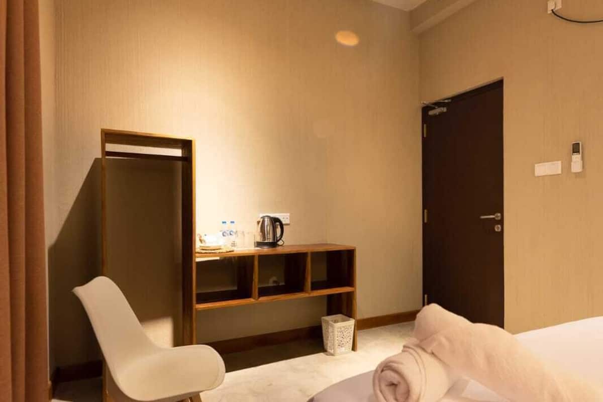 Desk, laptop workspace