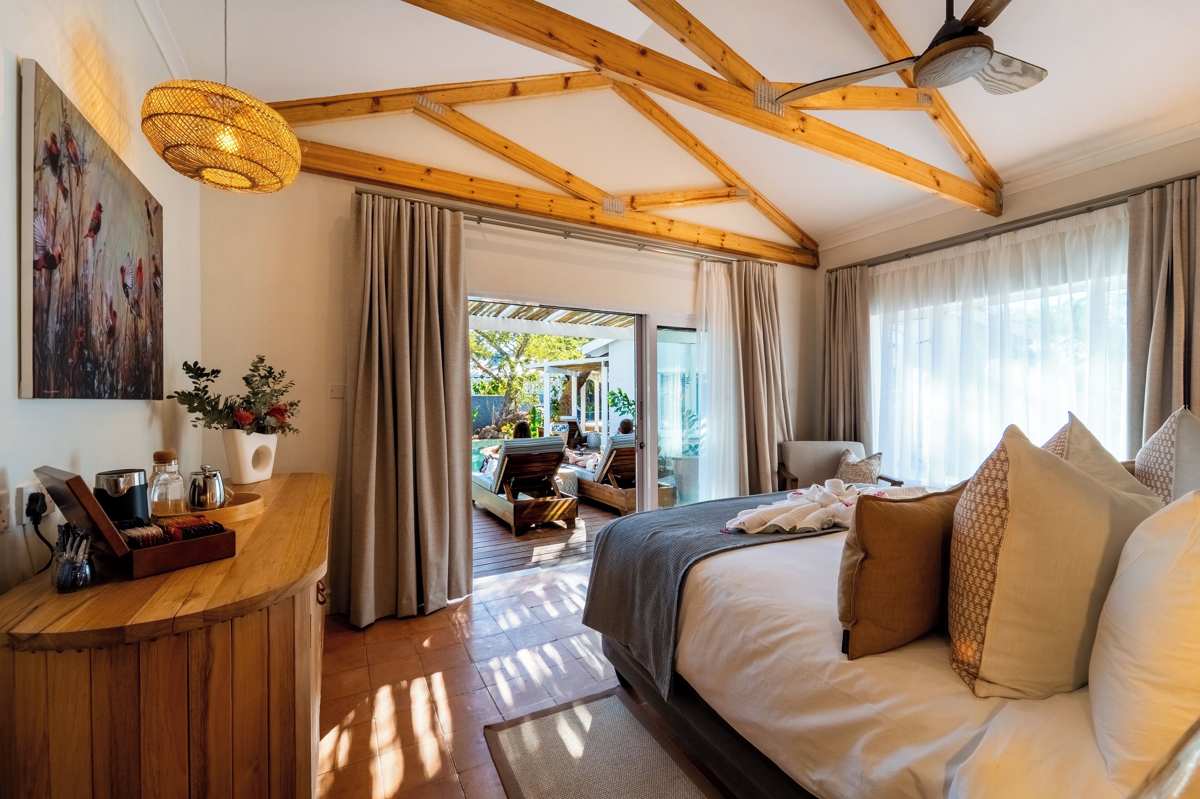 Deluxe Double Room, Pool View | Premium bedding, in-room safe, blackout drapes, soundproofing