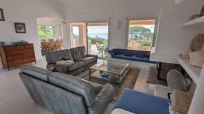 Tv, eldstad, dvd-spelare och böcker