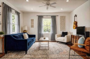 TV, fireplace, offices - The Northside Cottage | Prime Location w/ Parking! (Indianapolis)