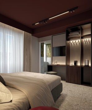 In-room safe, desk, laptop workspace, soundproofing