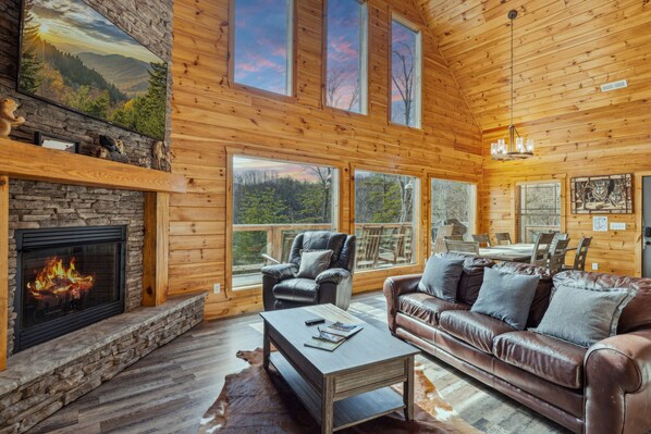 Cabin, 4 Bedrooms | Living area | Smart TV - Wild Heart Lodge 4 Bedroom Cabin (Sevierville)