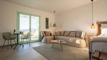 Appartement, 1 chambre, balcon, vue mer | Coin séjour
