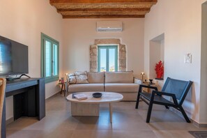 Căn hộ Deluxe, ban công, quang cảnh biển | Khu phòng khách