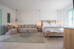 Appartement, 1 slaapkamer, balkon, uitzicht op zee | Woonruimte