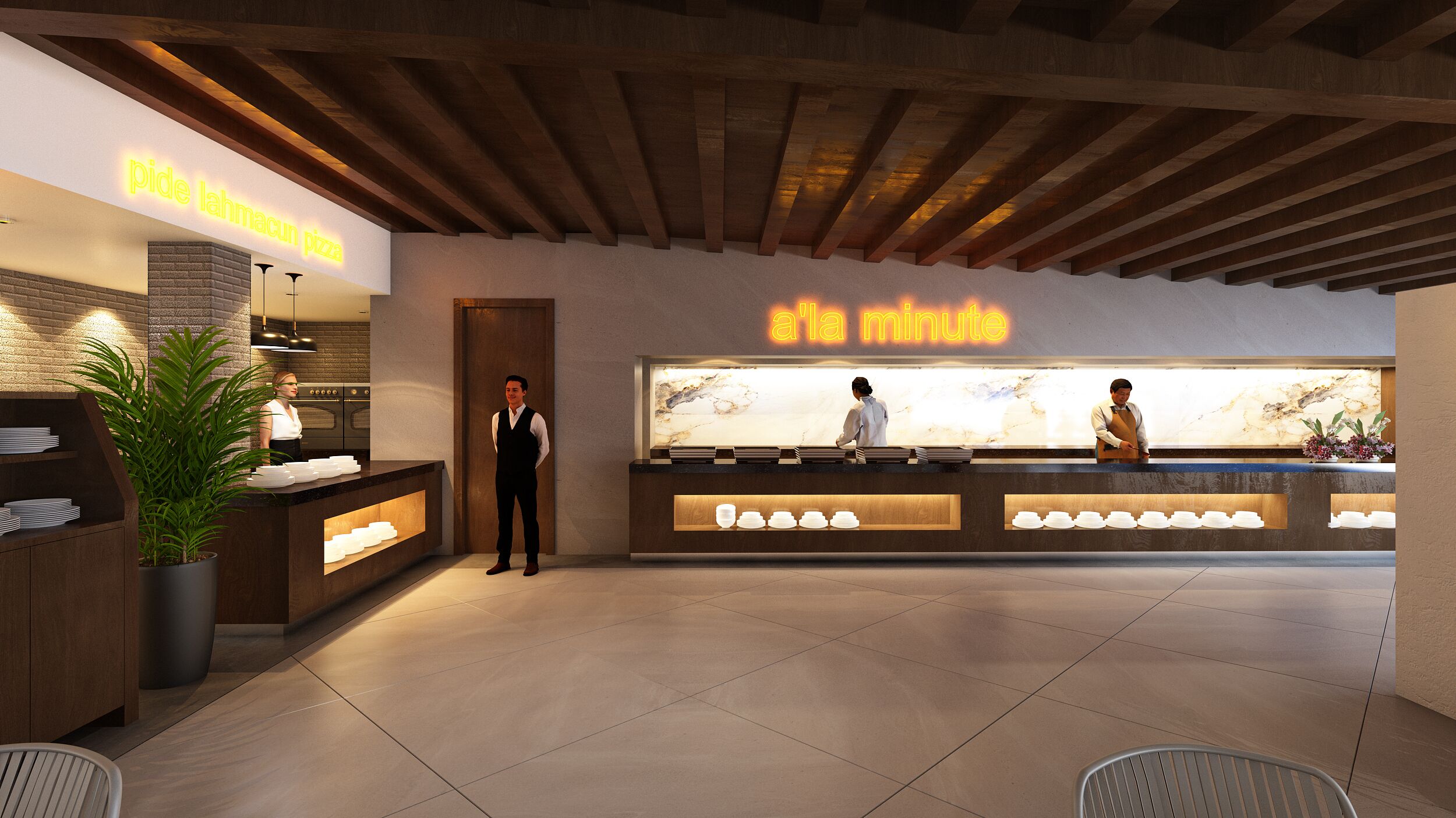 تقديم الإفطار والغداء والعشاء