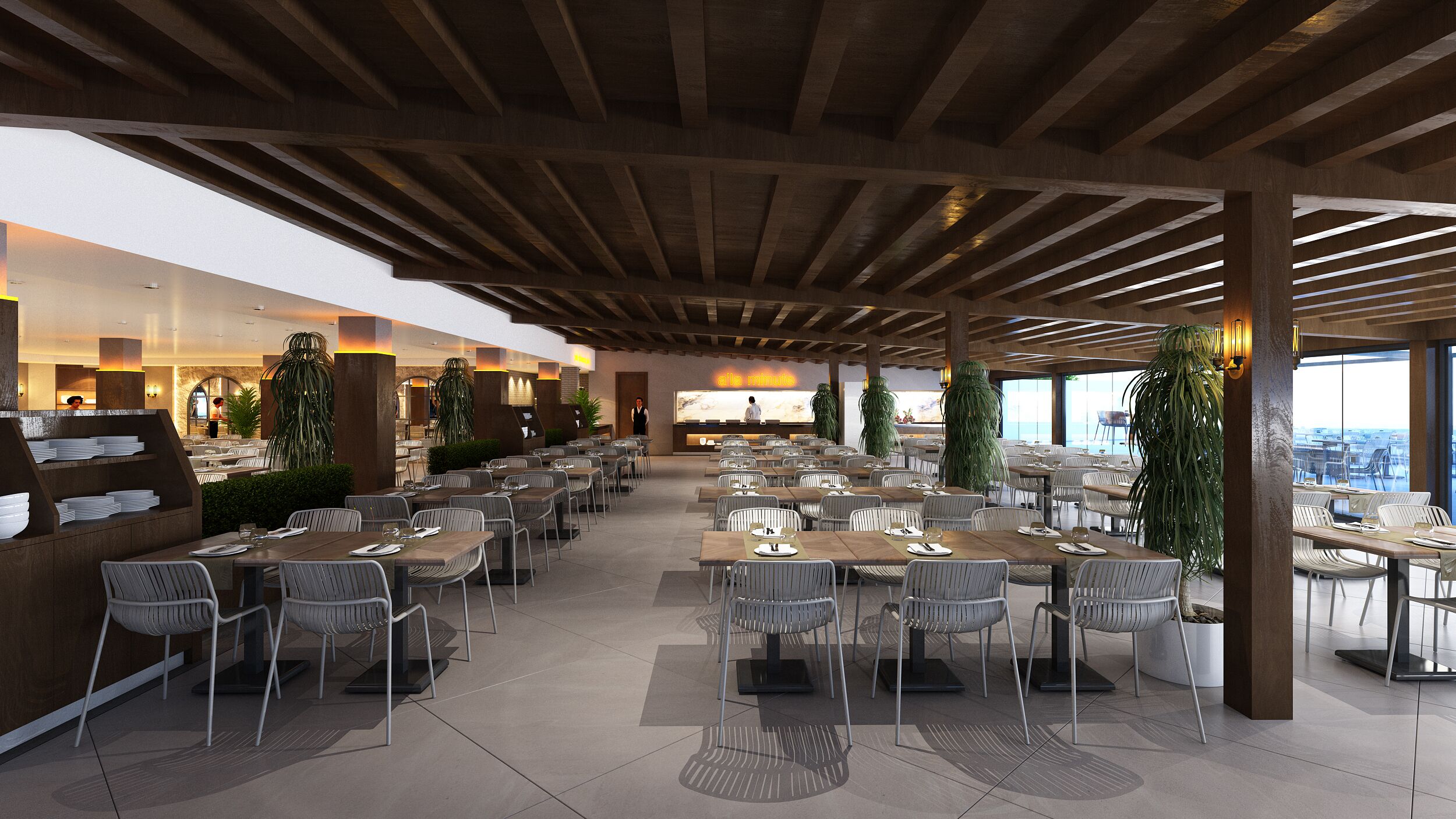 تقديم الإفطار والغداء والعشاء