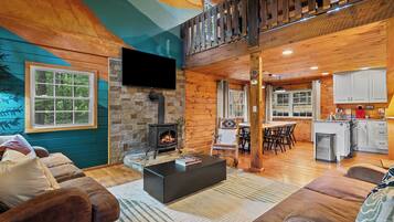 Télévision, cheminée