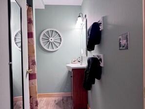 Shower, hair dryer, towels, soap - Cozy Cabin on Little Moose Lake & Snowmobile Trail (Deer River)