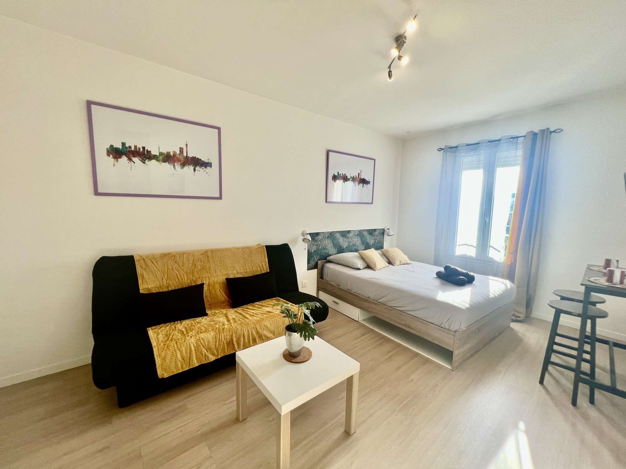 1 slaapkamer, een bureau, wifi