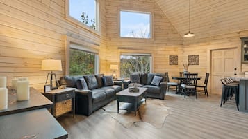 Smart TV, fireplace, table football